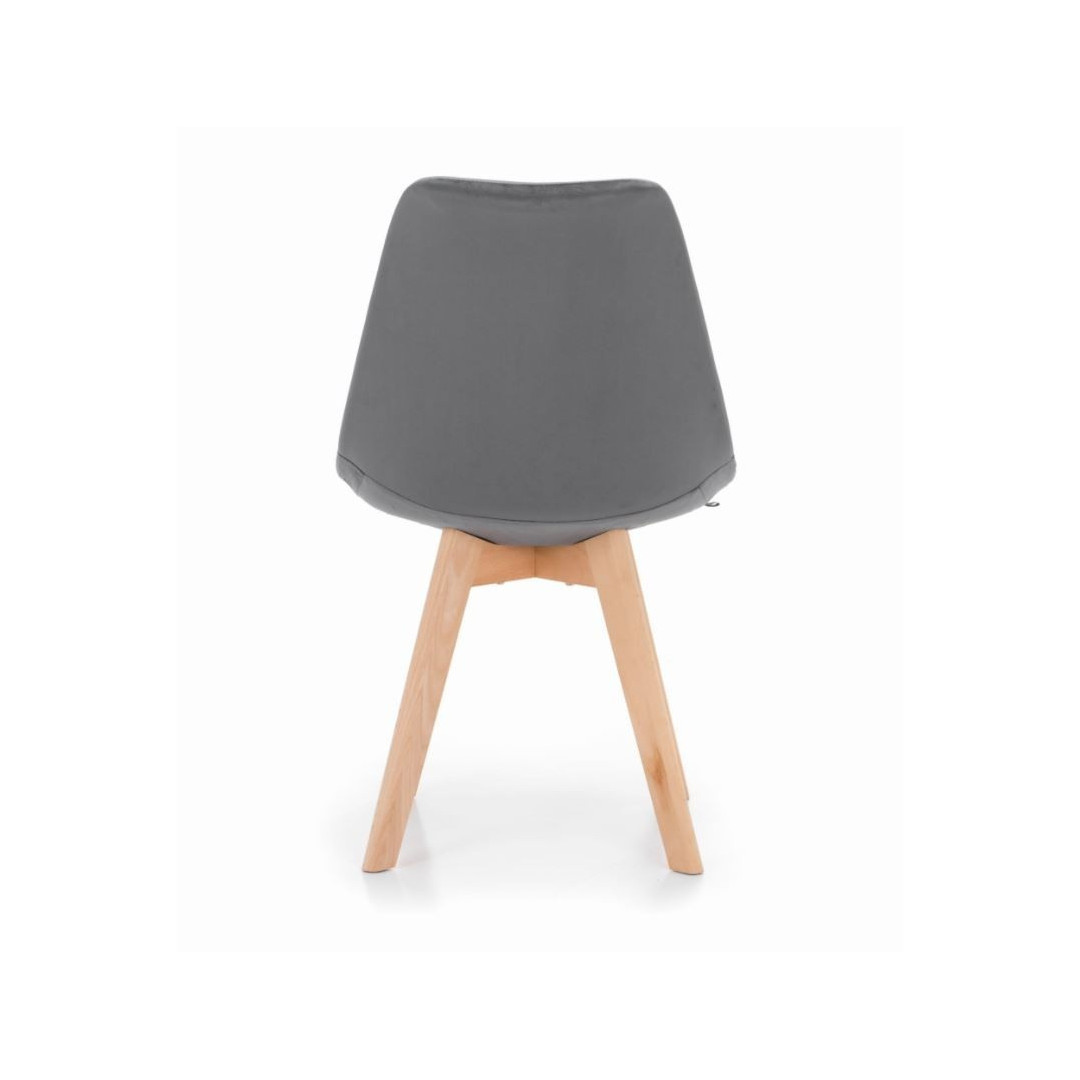 Skandynawskie krzesło do biurka z welurowym oparciem - MySweetRoom