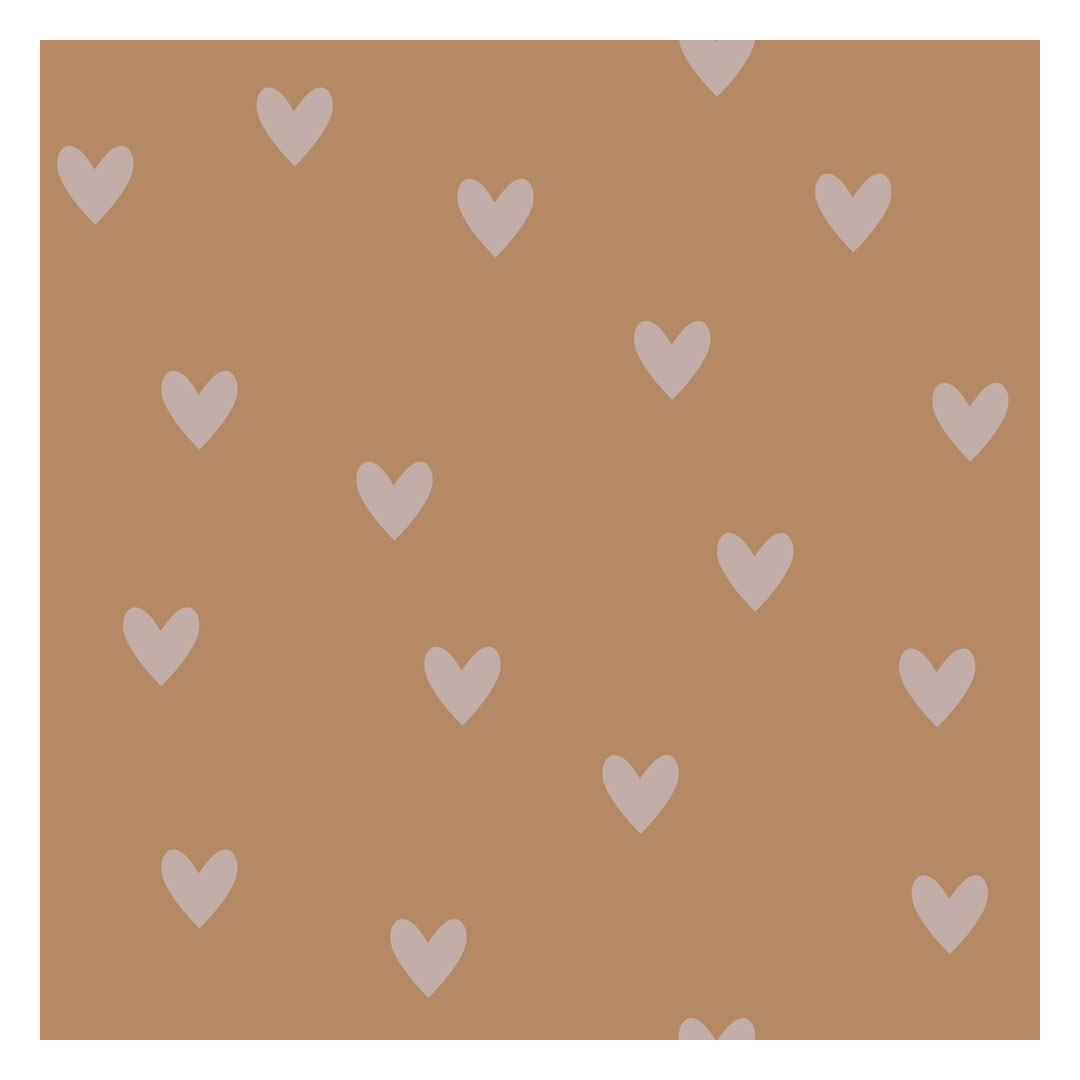 Tapeta SIMPLE hearts pink and cinnamon - Dekornik