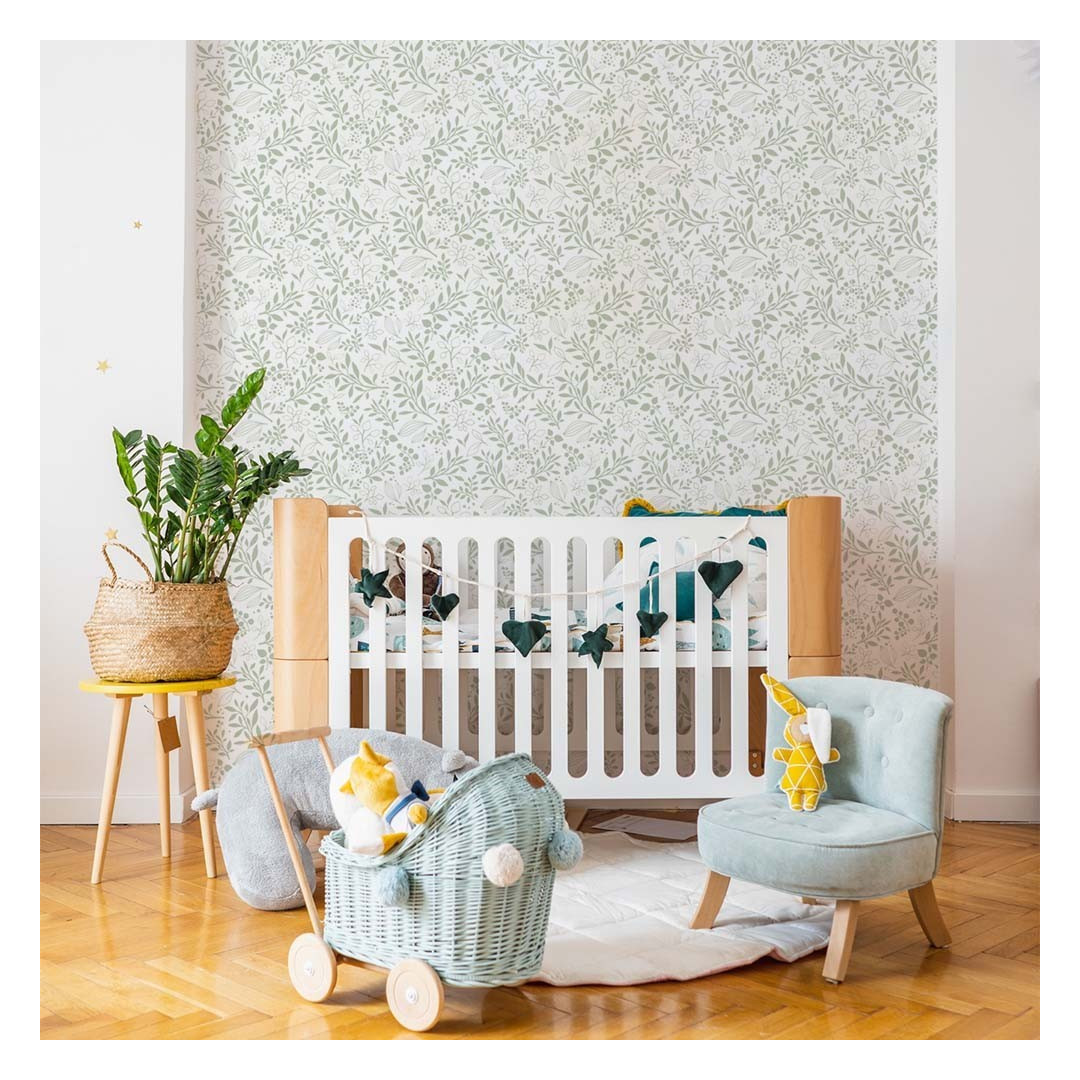 Tapeta SIMPLE subtle flowers green - Dekornik