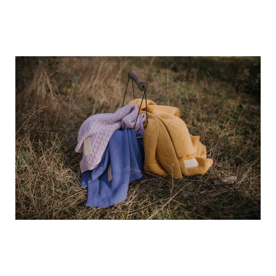 MEMI - bambusowy kocyk dla niemowląt - granatowy