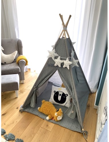 Szary namiot Tipi dla dzieci