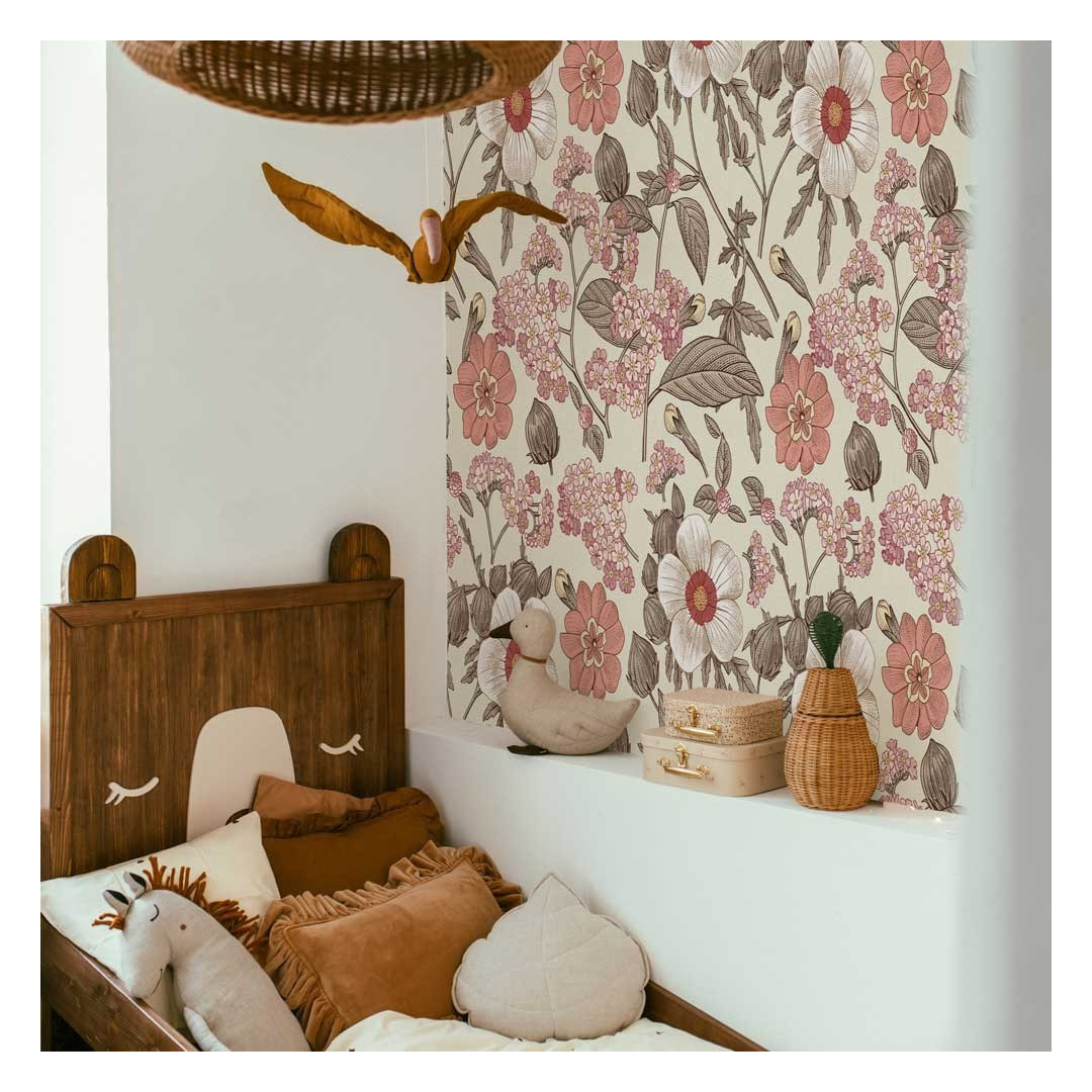 Tapeta Retro Bouquet - Dekornik