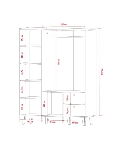Szafa 3-drzwiowa biała Concept | VOX
