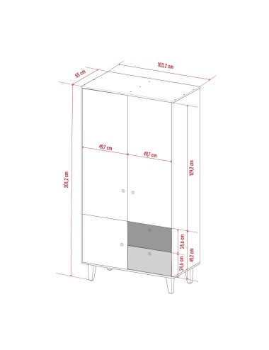 Szafa 2-drzwiowa biała Concept | VOX