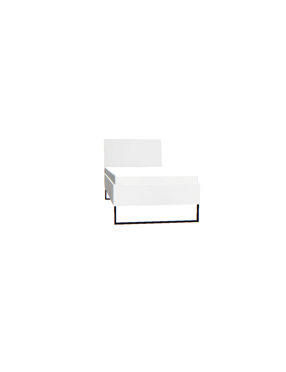 Łóżko 90x200 z pojemnikiem białe Creative - Loft | VOX