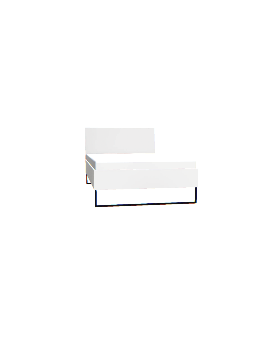 Łóżko 120x200 z pojemnikiem białe Creative - Loft | VOX
