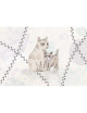 MALUMI TAPETA DO POKOJU DZIECIĘCEGO Cutty Cats - violet - tapeta dziecięca z kotkami
