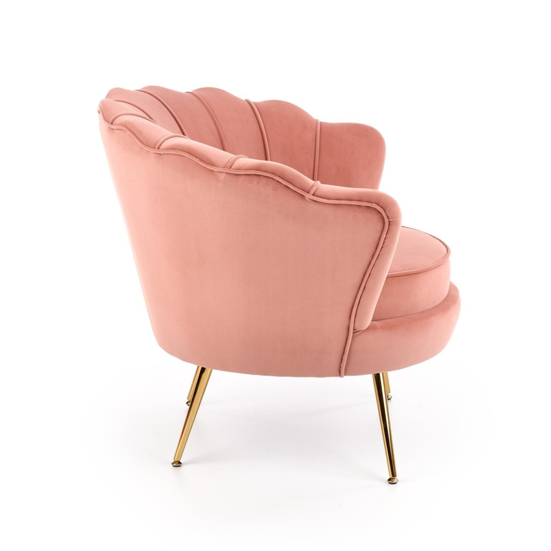 Elegancki fotel muszelka - PUDROWY RÓŻ- MySweetRoom