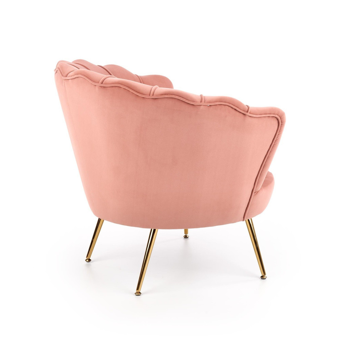 Elegancki fotel muszelka - PUDROWY RÓŻ- MySweetRoom