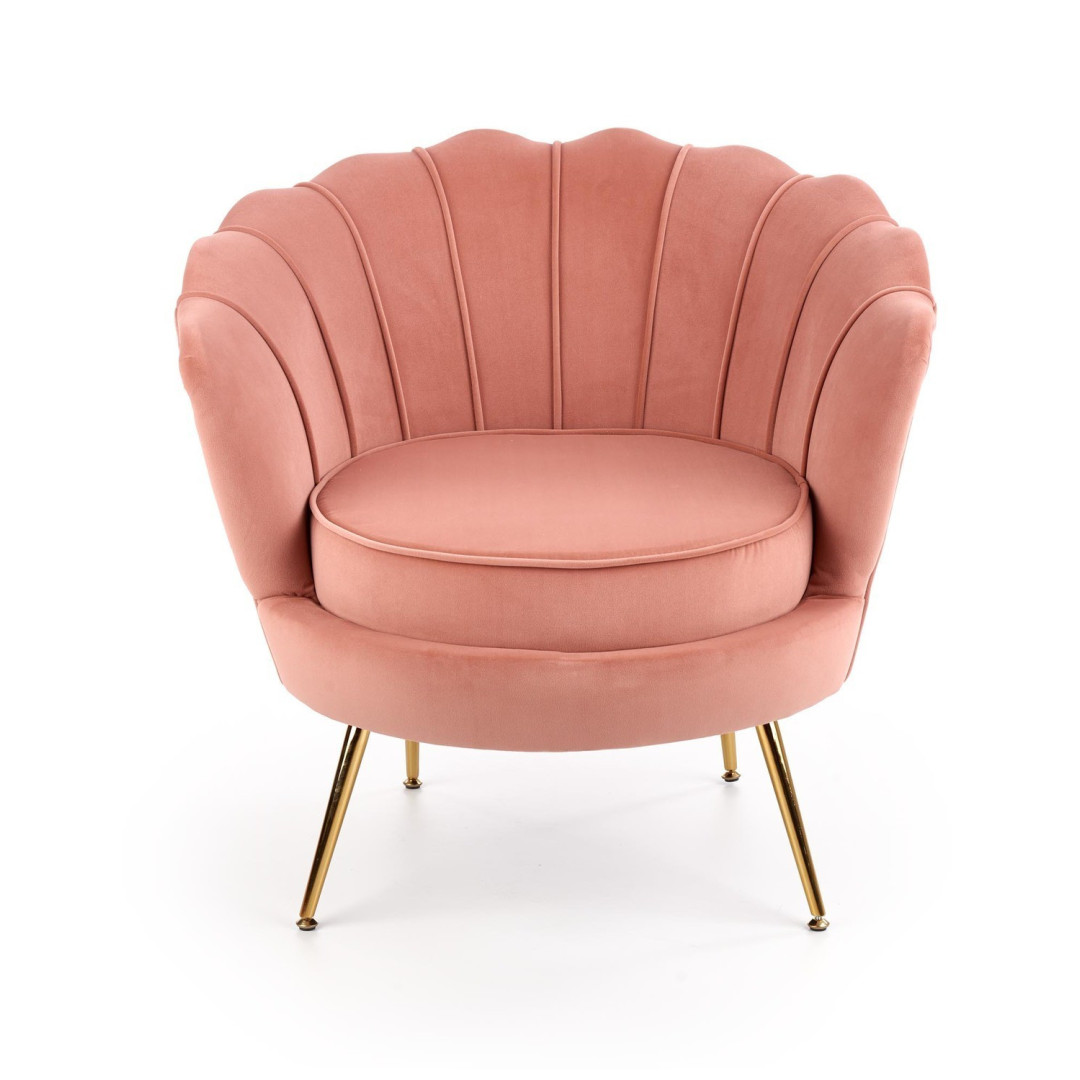 Elegancki fotel muszelka - PUDROWY RÓŻ- MySweetRoom