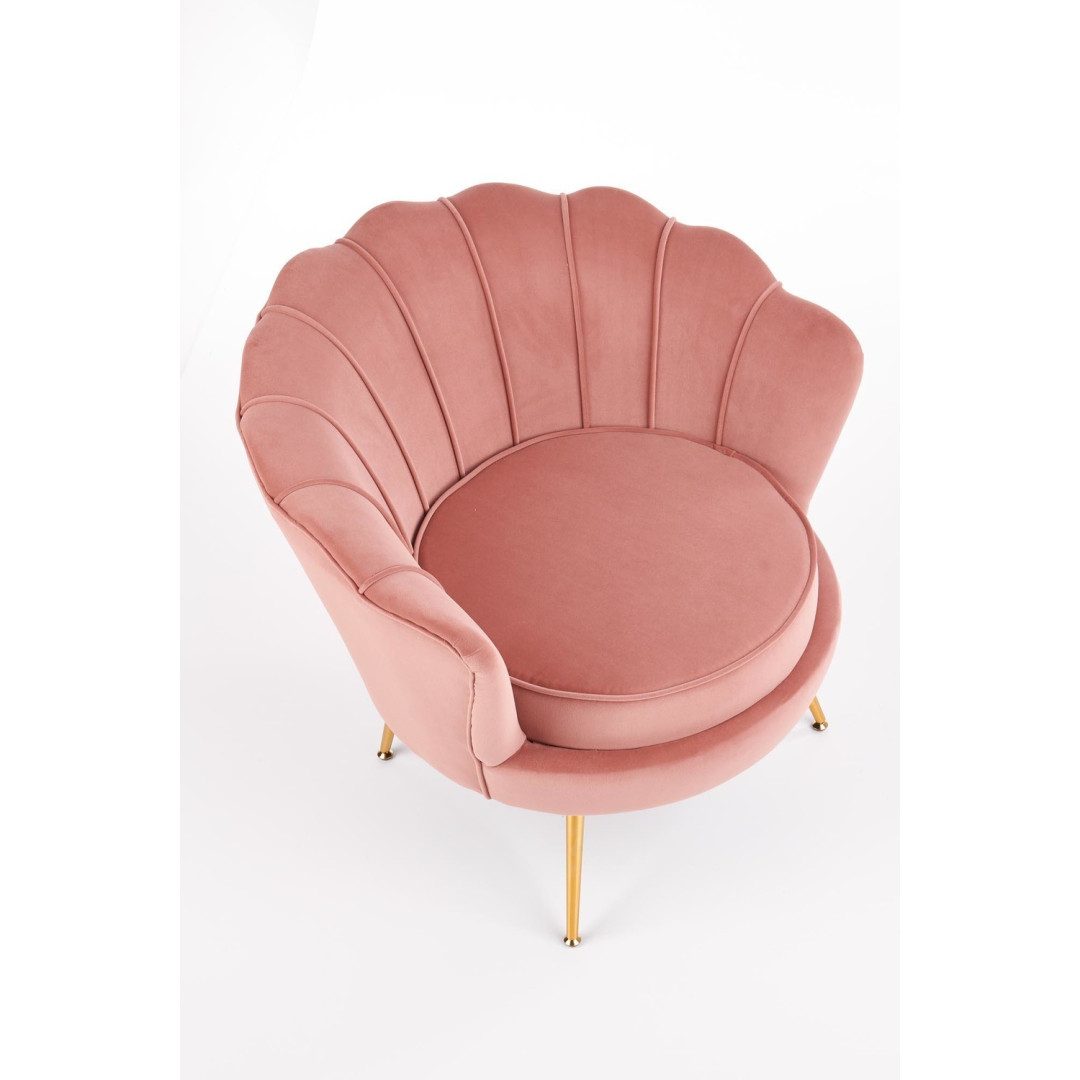 Elegancki fotel muszelka - PUDROWY RÓŻ- MySweetRoom