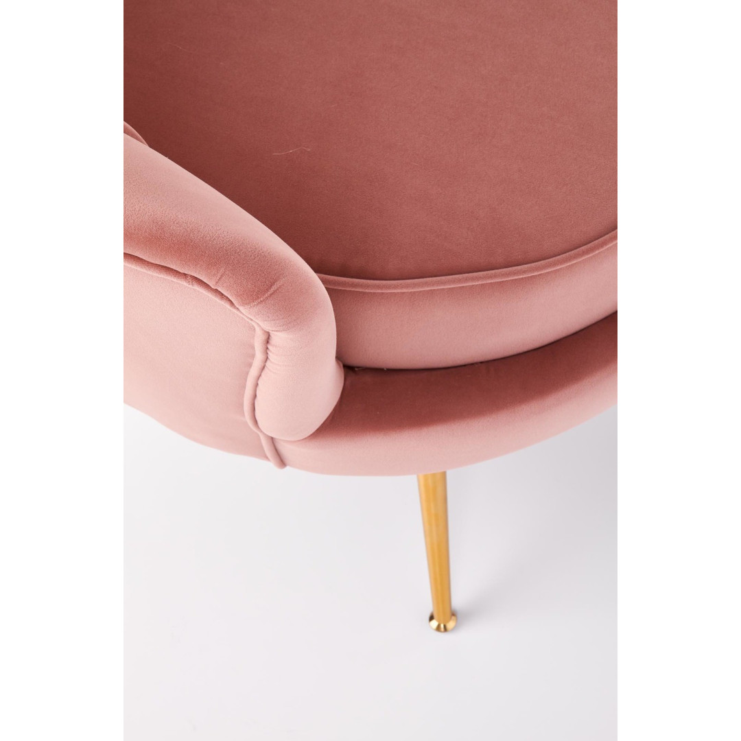 Elegancki fotel muszelka - PUDROWY RÓŻ- MySweetRoom