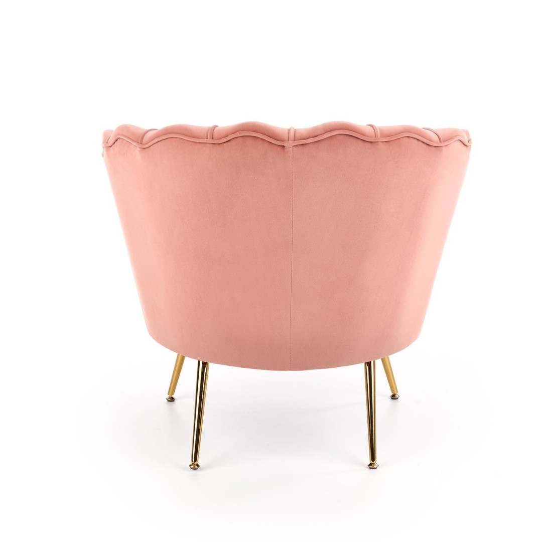 Elegancki fotel muszelka - PUDROWY RÓŻ- MySweetRoom