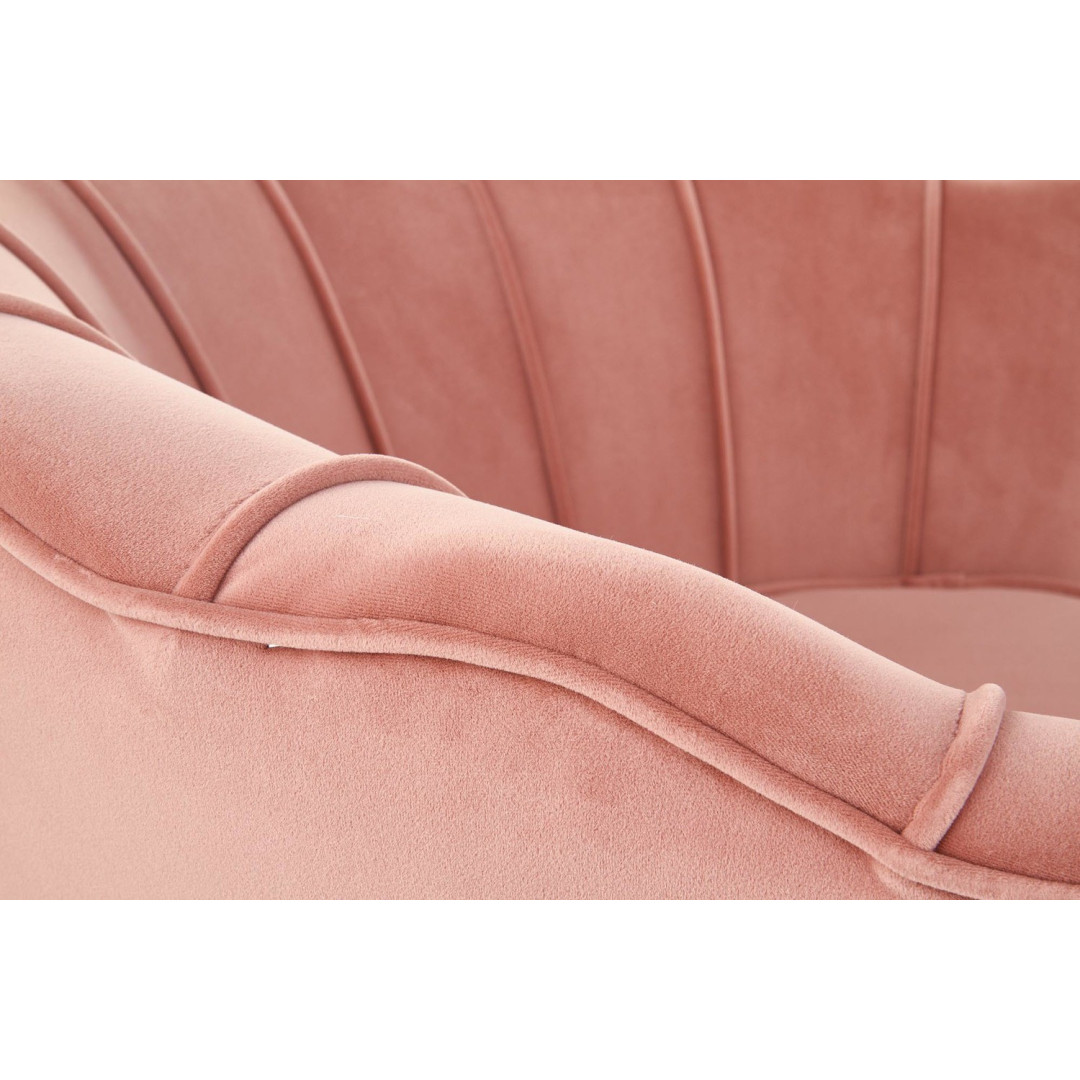 Elegancki fotel muszelka - PUDROWY RÓŻ- MySweetRoom