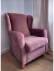 Ciemno Różowy pluszowy fotel do karmienia - fotel uszak - MySweetRoom