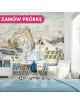 MALUMI Tapeta do pokoju dziecięcego - PLAC BUDOWY mural blue - tapeta z koparkami