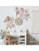 Różowe naklejki piwonie do pokoju dziecka - MySweetRoom