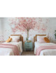 MALUMI TAPETA DO POKOJU DZIECIĘCEGO MERRY CHERRY - pink - tapeta dziecięca z drzewem wiśni i kwiatami