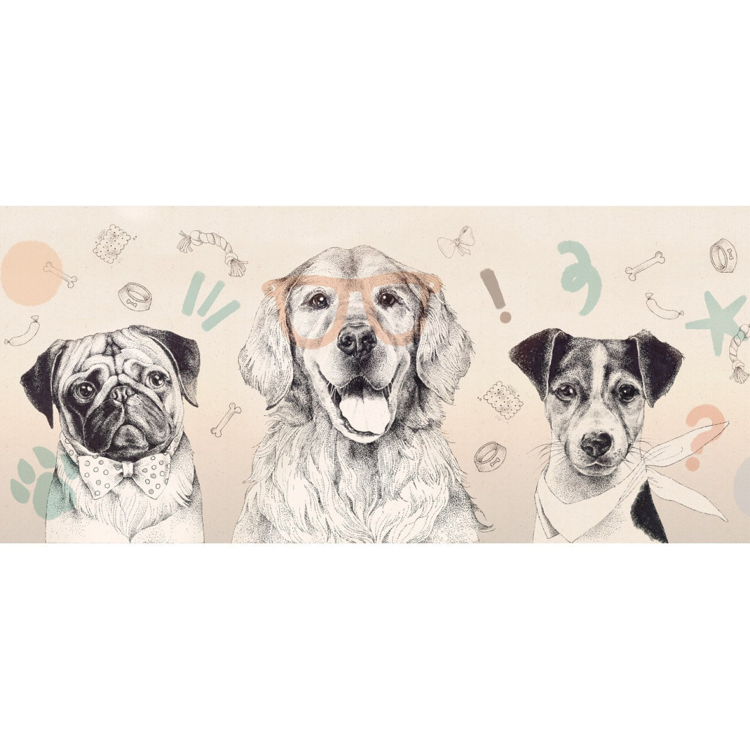 MALUMI TAPETA DO POKOJU DZIECIĘCEGO DOGGIES - beige - tapeta dziecięca z pieskami
