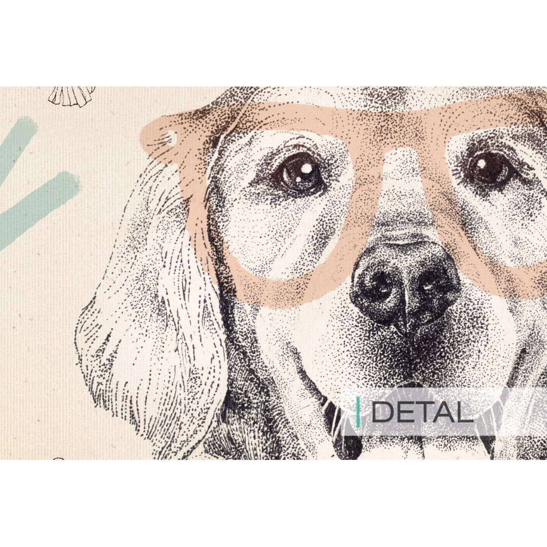 MALUMI TAPETA DO POKOJU DZIECIĘCEGO DOGGIES - beige - tapeta dziecięca z pieskami
