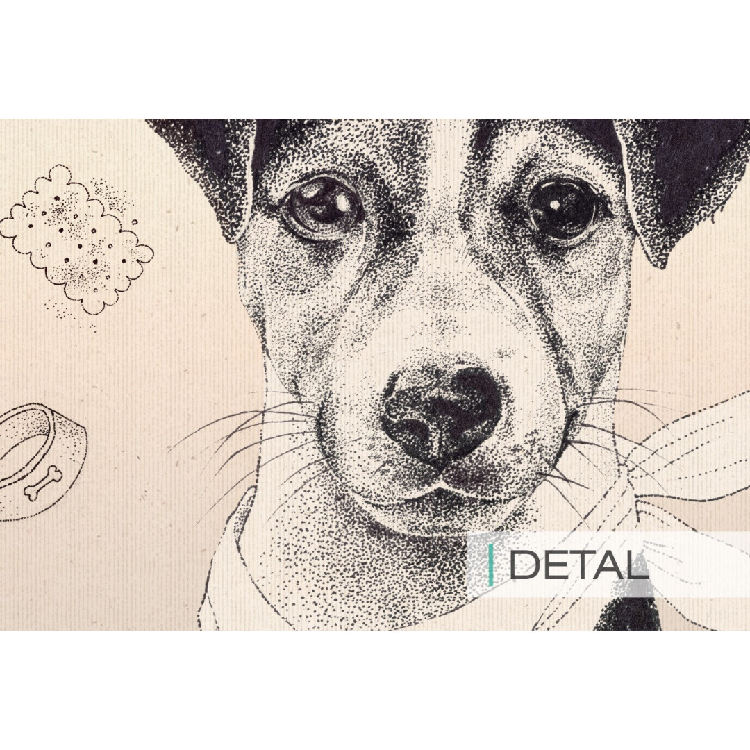 MALUMI TAPETA DO POKOJU DZIECIĘCEGO DOGGIES - beige - tapeta dziecięca z pieskami