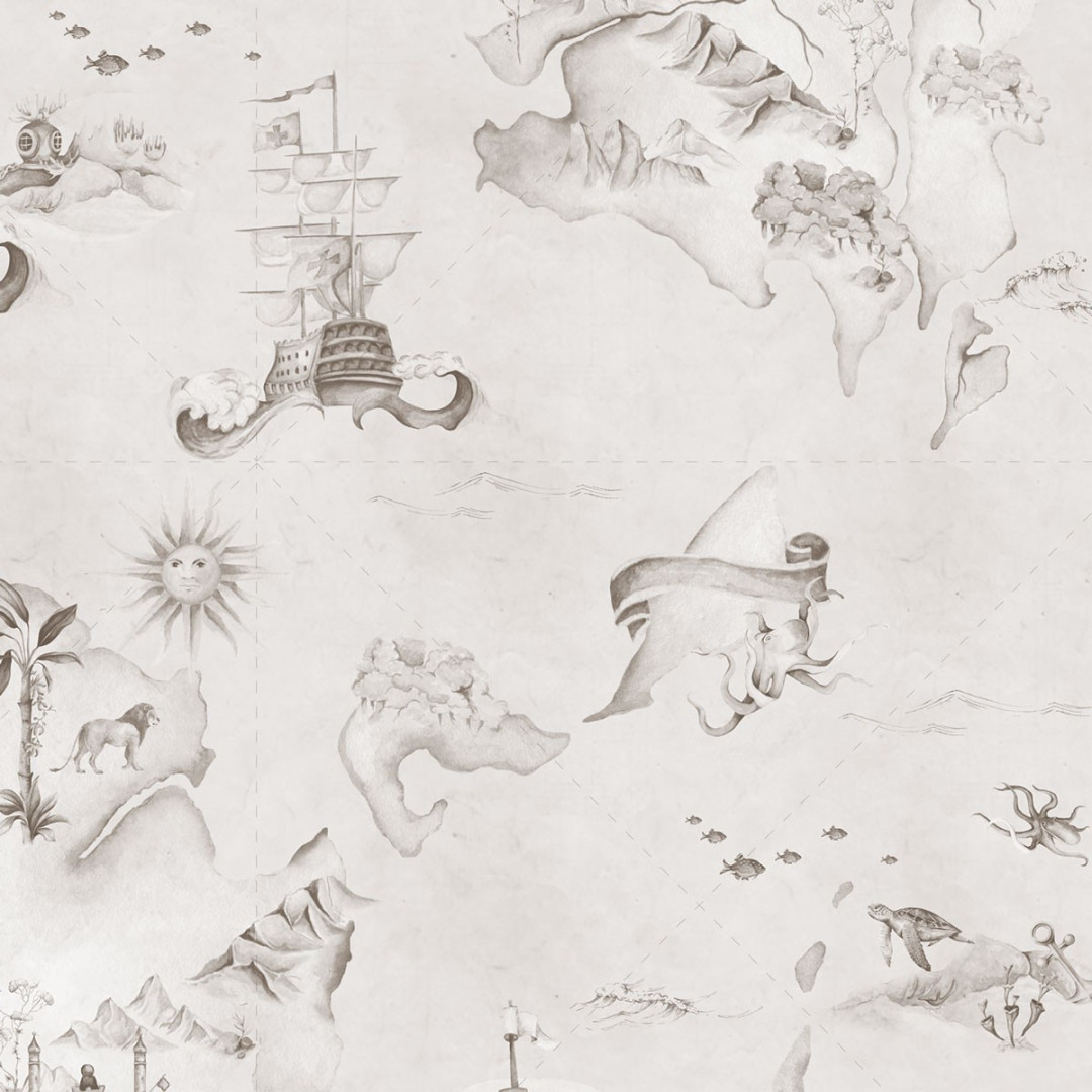 Tapeta Mapa Stories from the Sea Sepia