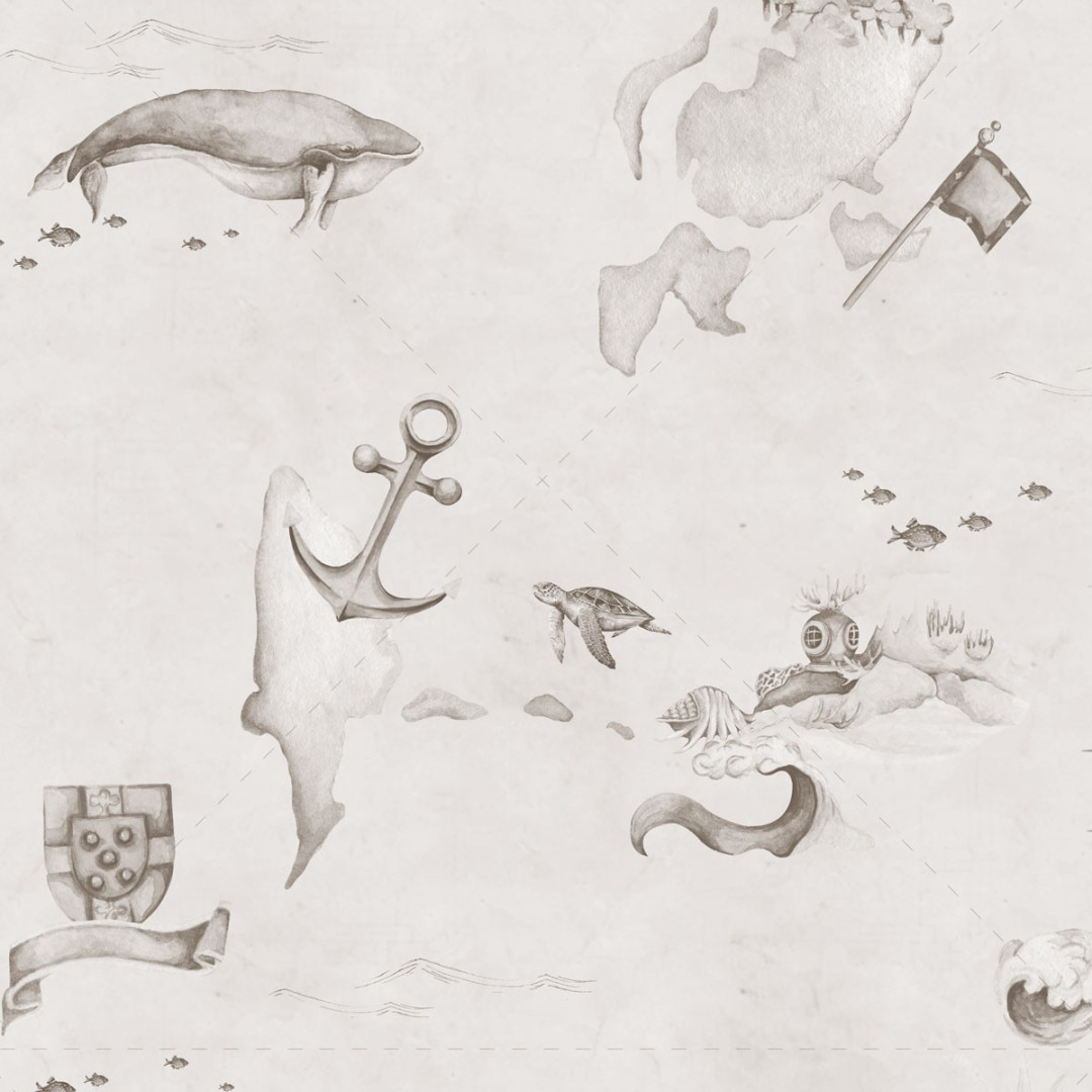 Tapeta Mapa Stories from the Sea Sepia