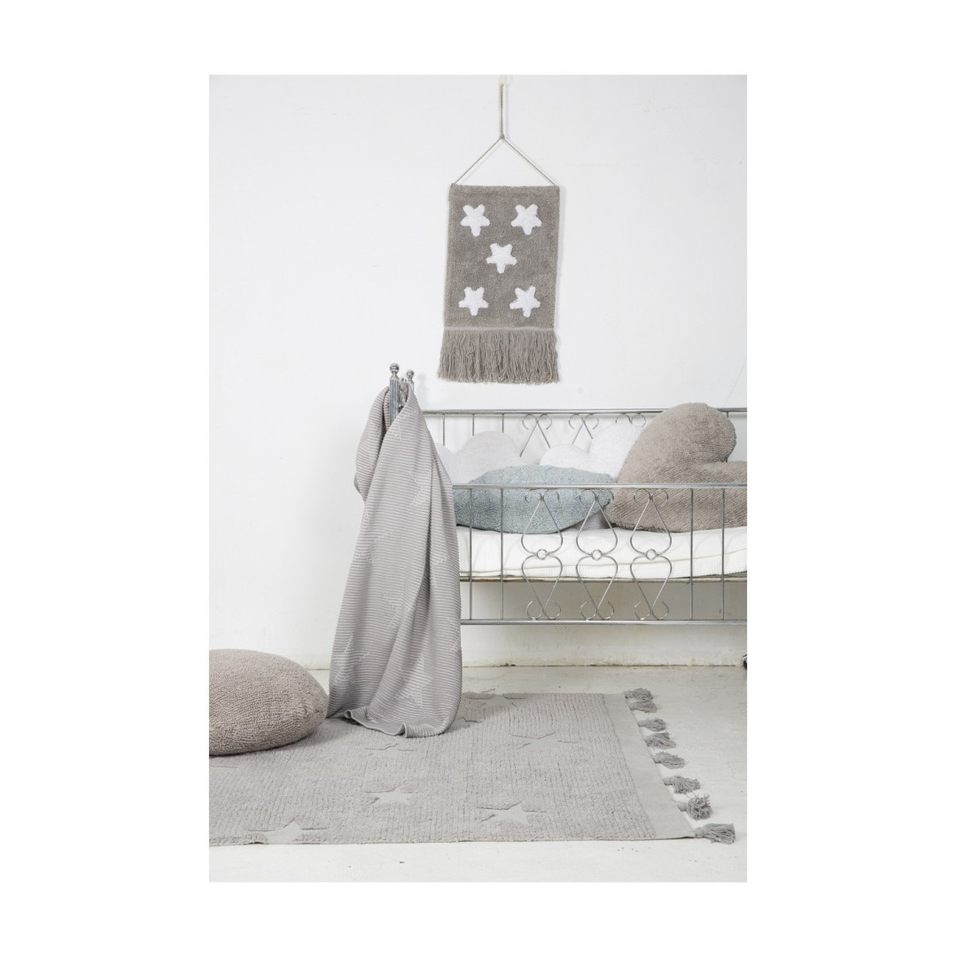 Lorena Canals Dywan bawełniany Hippy Stars Grey 120 x 175 cm