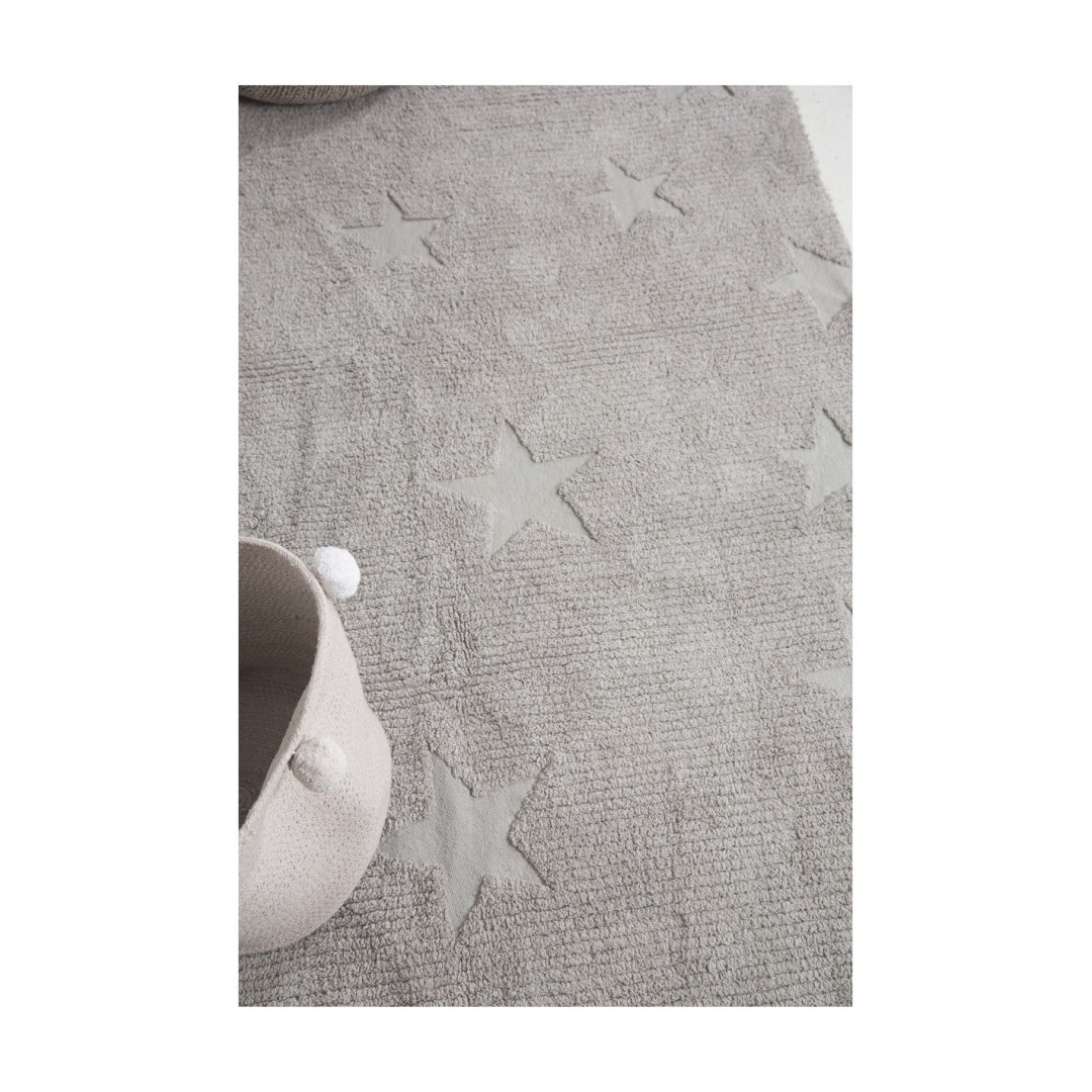 Lorena Canals Dywan bawełniany Hippy Stars Grey 120 x 175 cm