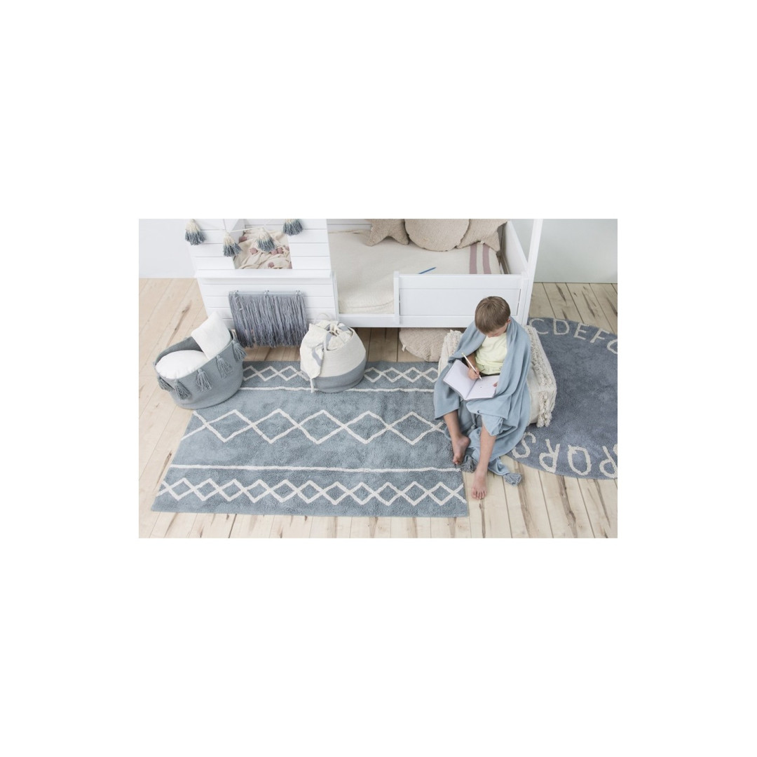 Dywan bawełniany Oasis Vintage Blue Natural 120 x 160cm, Lorena Canals
