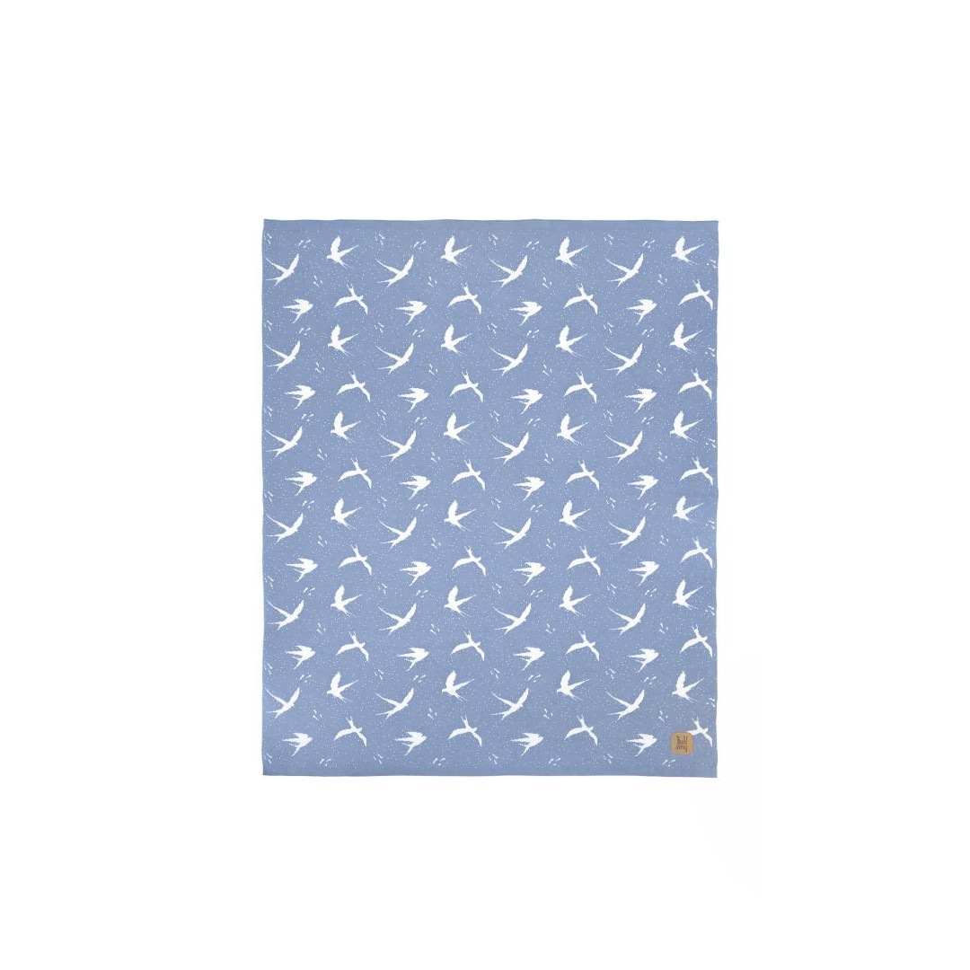 Fly Bawełniany kocyk stalowy błękit