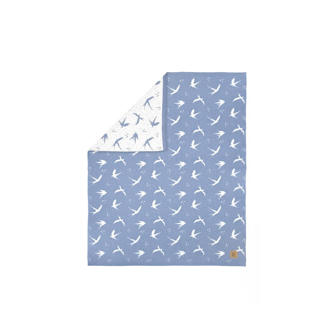 Fly Bawełniany kocyk stalowy błękit