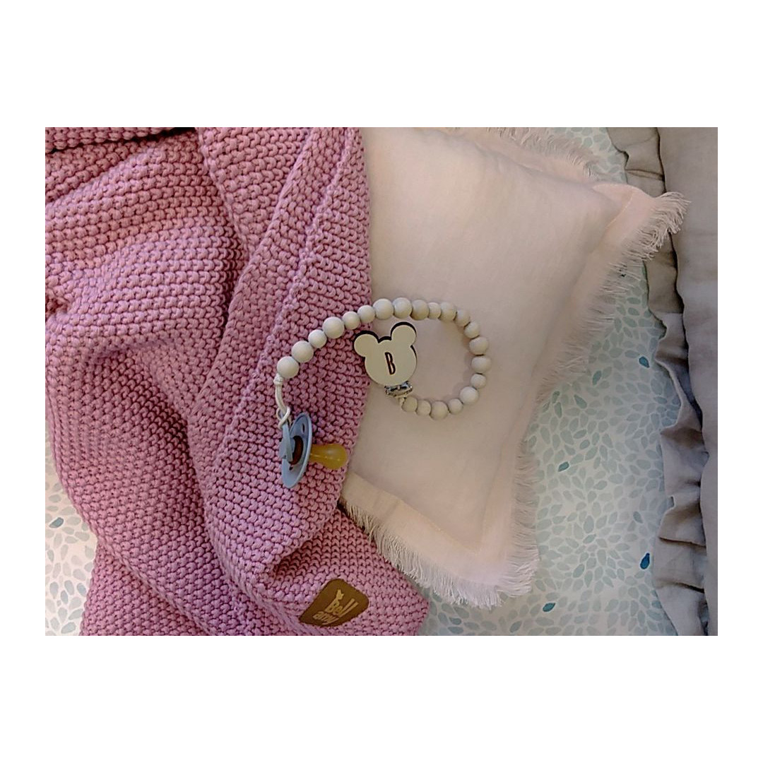 Bawełniany ryżowy kocyk 80x100 bubble gum