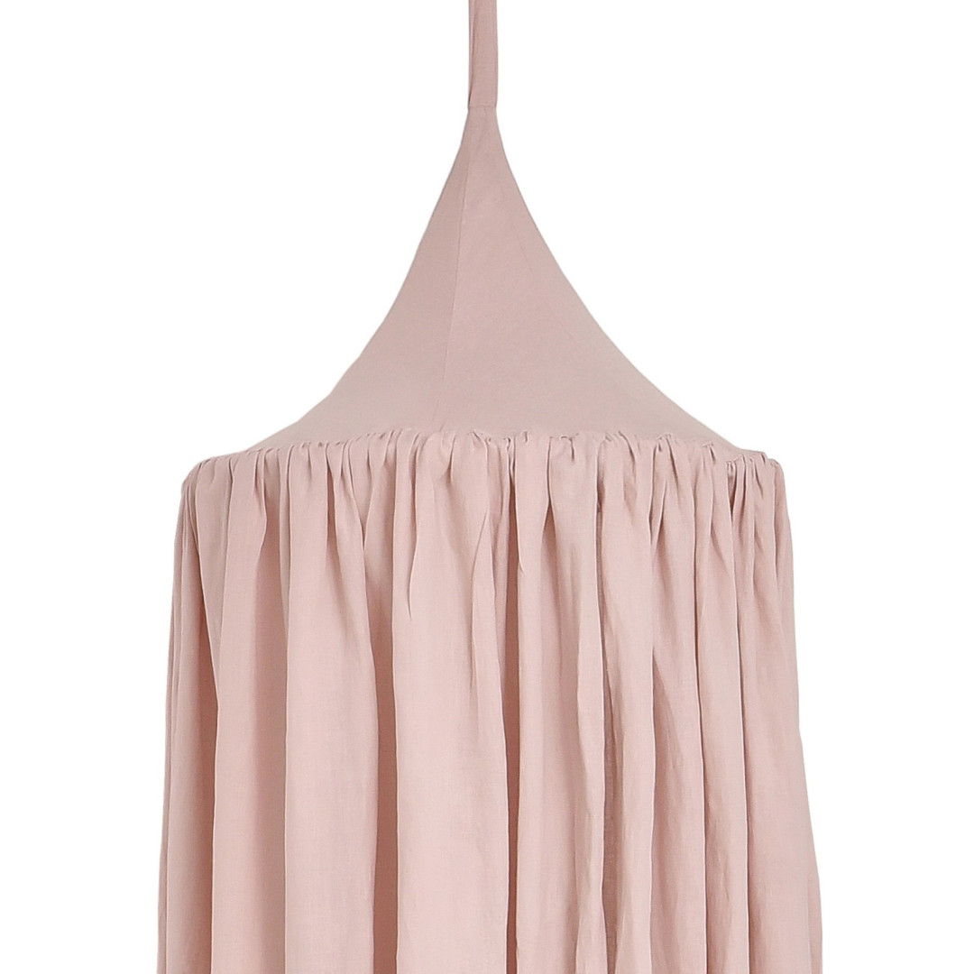 Dusty pink lniany baldachim