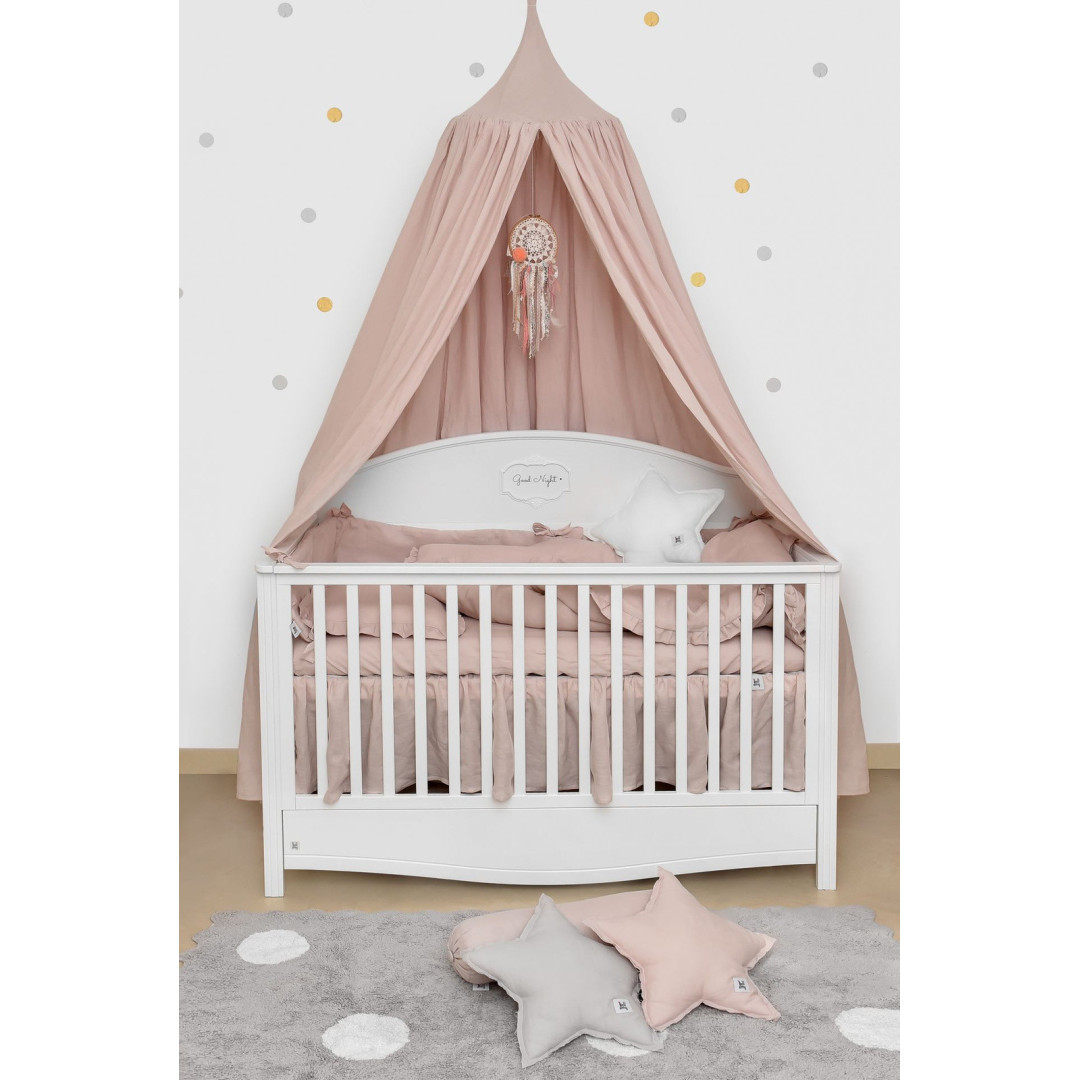 Dusty pink lniany baldachim