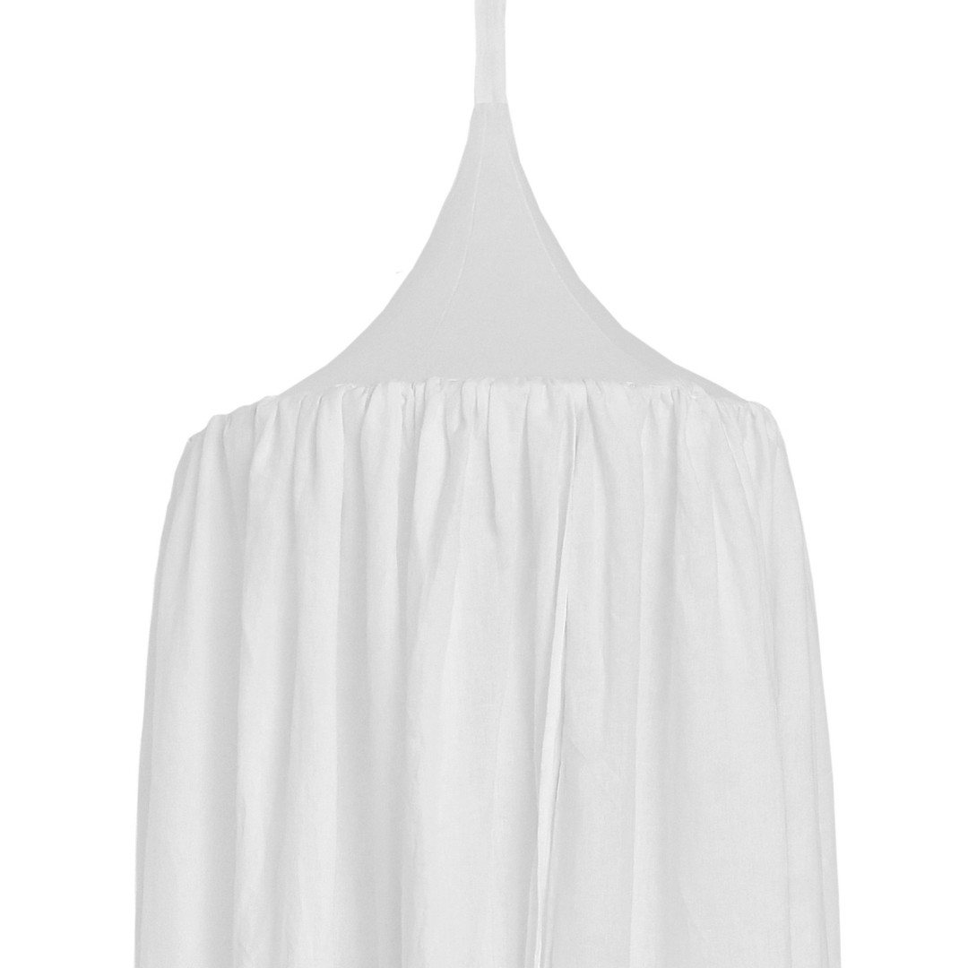 Snowy white lniany baldachim