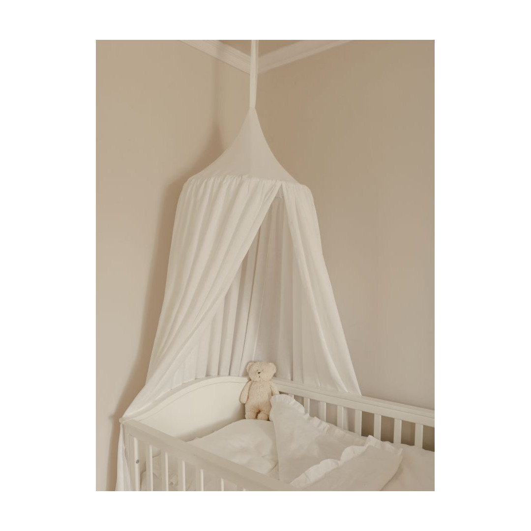 Snowy white lniany baldachim