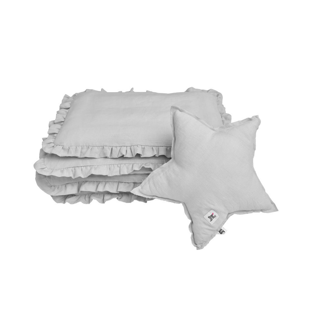 Stone gray lniana poduszka gwiazdka