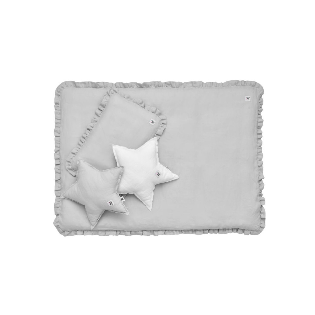 Stone gray lniana poduszka gwiazdka