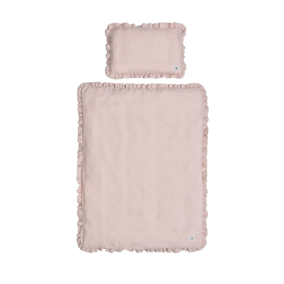 Dusty pink lniana pościel 2-el z wypełnieniem M