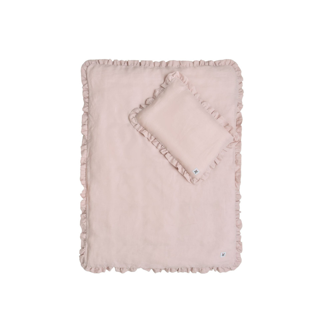 Dusty pink lniana pościel 2-el z wypełnieniem M