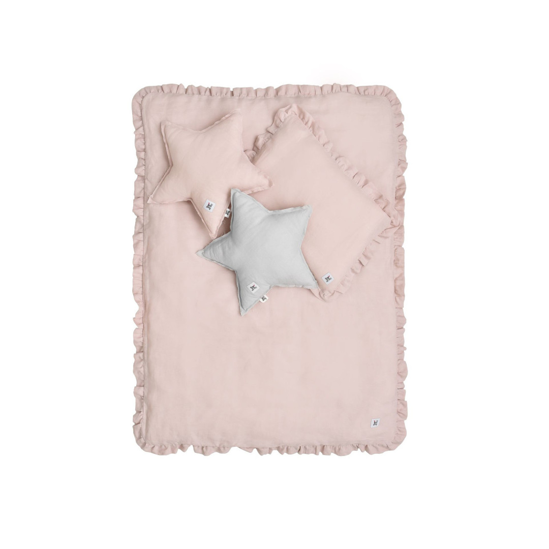 Dusty pink lniana pościel 2-el z wypełnieniem M