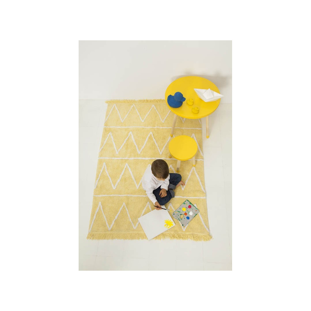 Lorena Canals Dywan bawełniany Hippy Yellow 120 x 160 cm