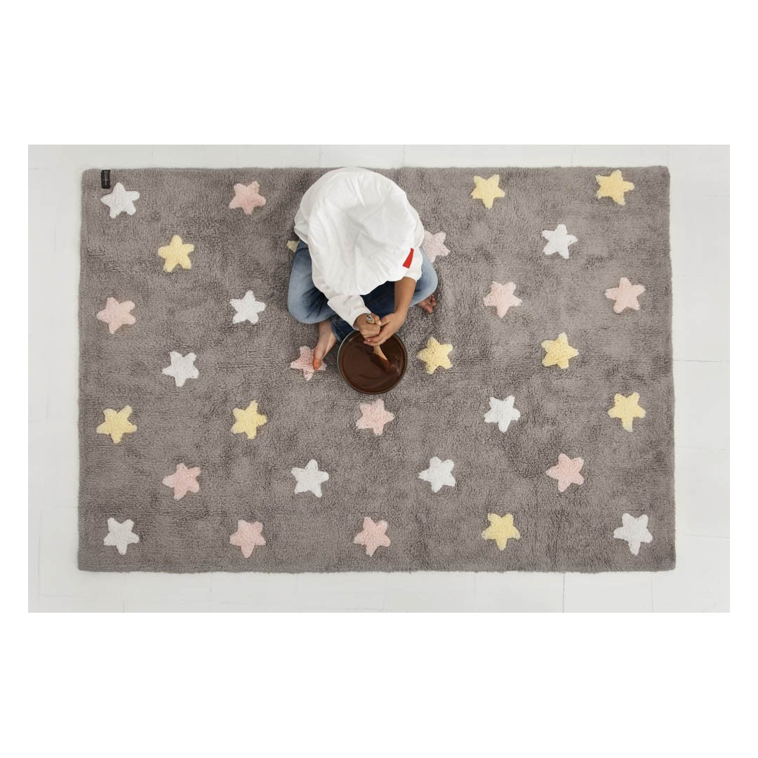 Dywan Tricolor Stars Pink Lorena Canals - MySweetRoom