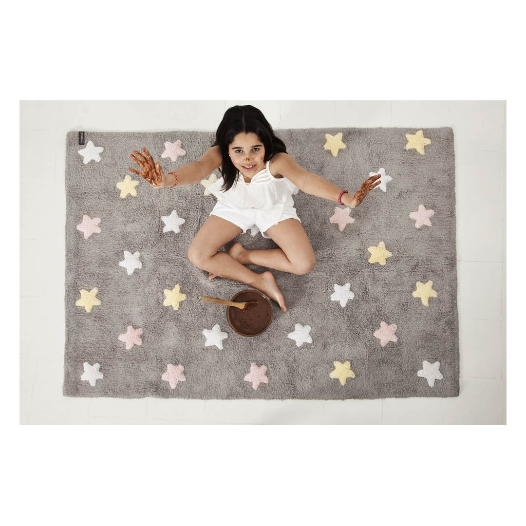 Dywan Tricolor Stars Pink Lorena Canals - MySweetRoom