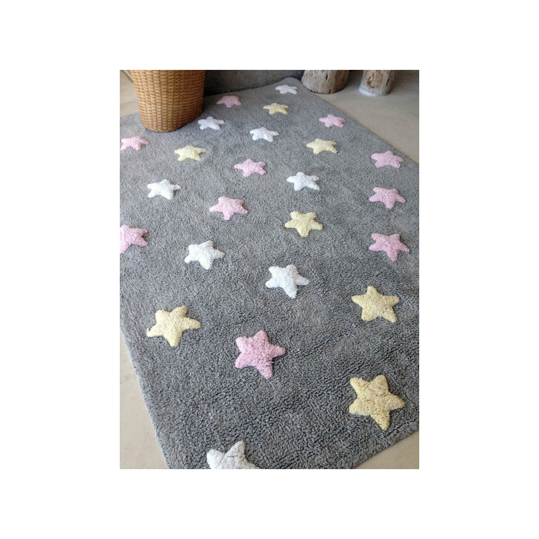 Dywan Tricolor Stars Pink Lorena Canals - MySweetRoom