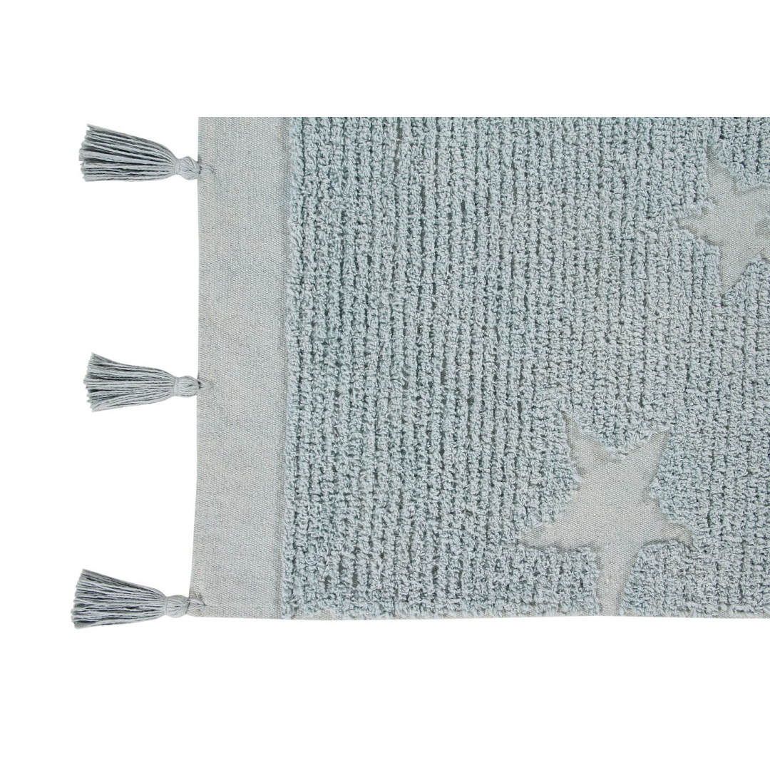 Lorena Canals Dywan bawełniany Hippy Stars Aqua Blue 120 x 175 cm