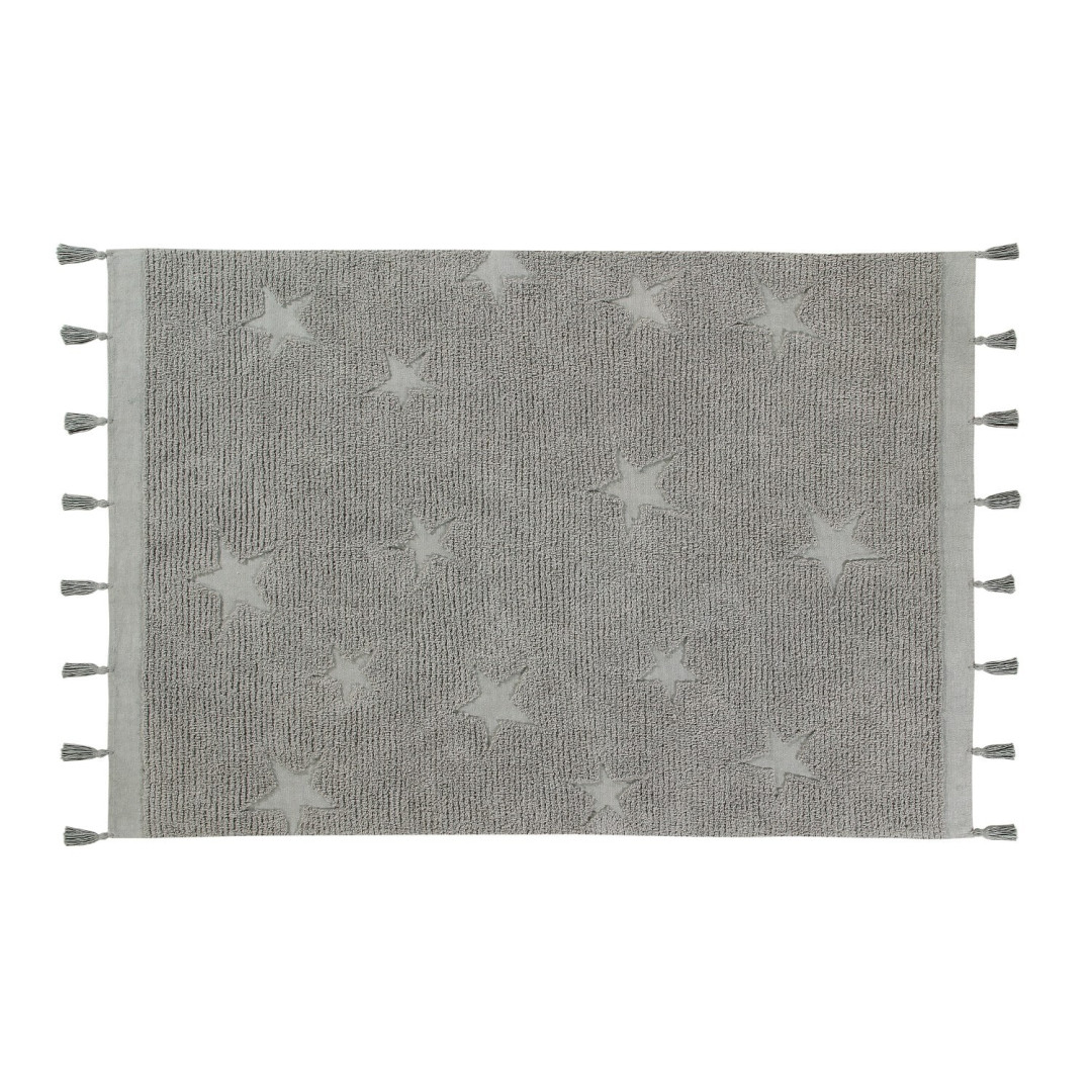 Lorena Canals Dywan bawełniany Hippy Stars Grey 120 x 175 cm
