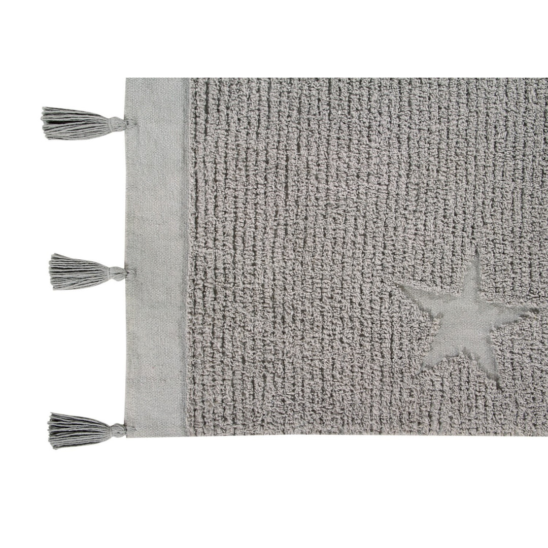 Lorena Canals Dywan bawełniany Hippy Stars Grey 120 x 175 cm