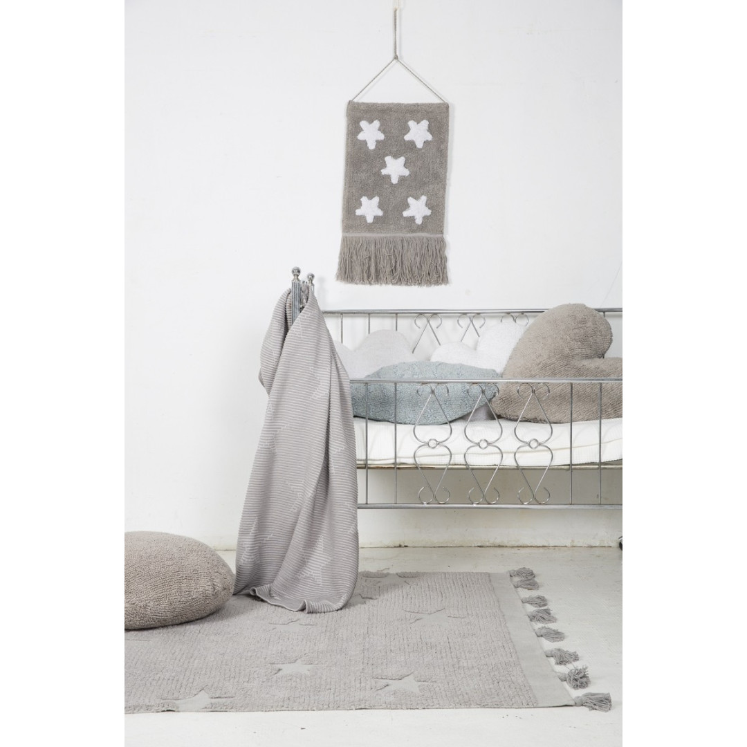 Lorena Canals Dywan bawełniany Hippy Stars Grey 120 x 175 cm